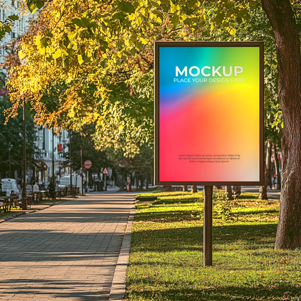 Vibrant Street Sign Mockup Perfect for Autumn Advertising Campaigns psd