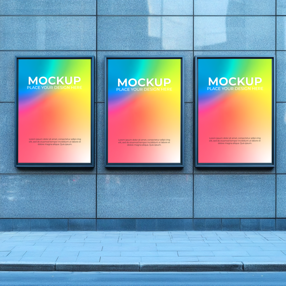 Vibrant Gradient Posters City Building Mockup for Music Festival Event or Concert Promotion psd