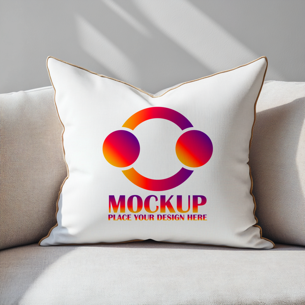 White Pillow Mockup Branding Design Presentation Cushion Template psd