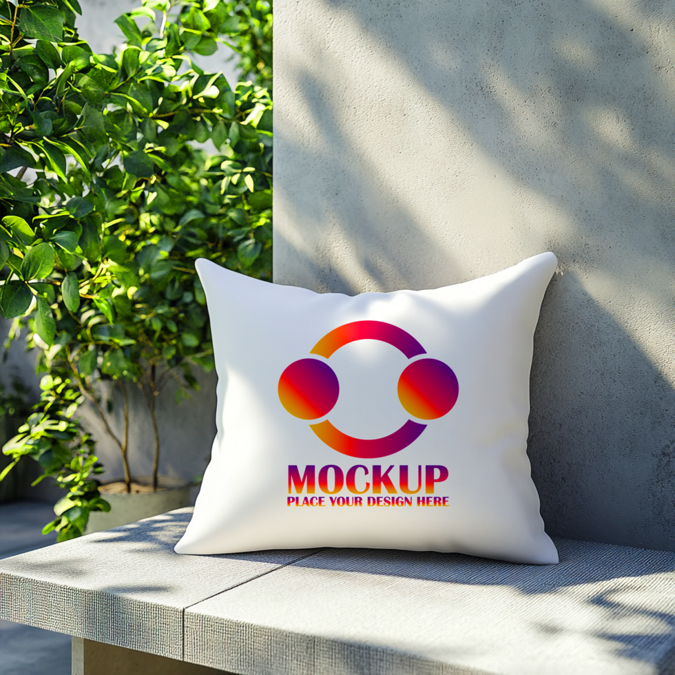 Branding Mockup Vibrant Logo on Square Pillow psd