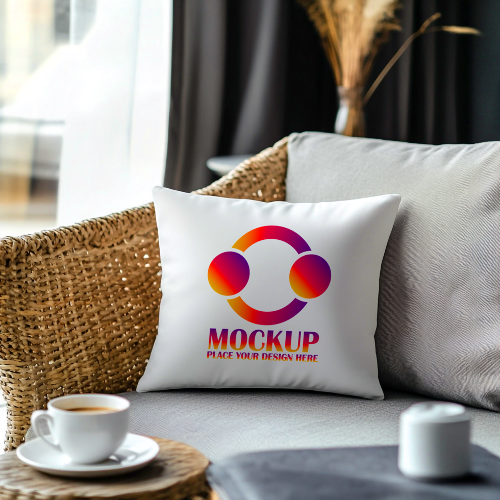 Pillow Mockup Branding Logo Design Presentation on Cushion psd