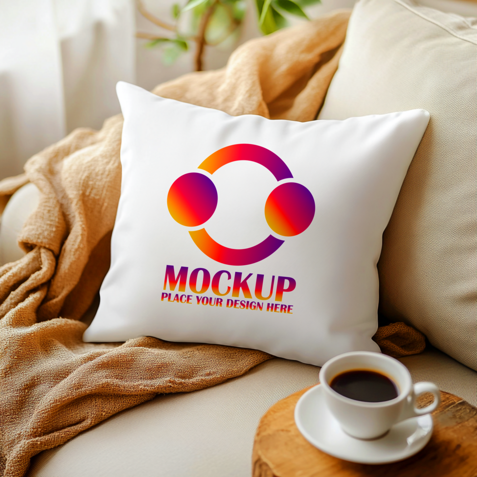 Brand Logo Pillow Mockup Showcase Your Design on Cozy Textiles psd