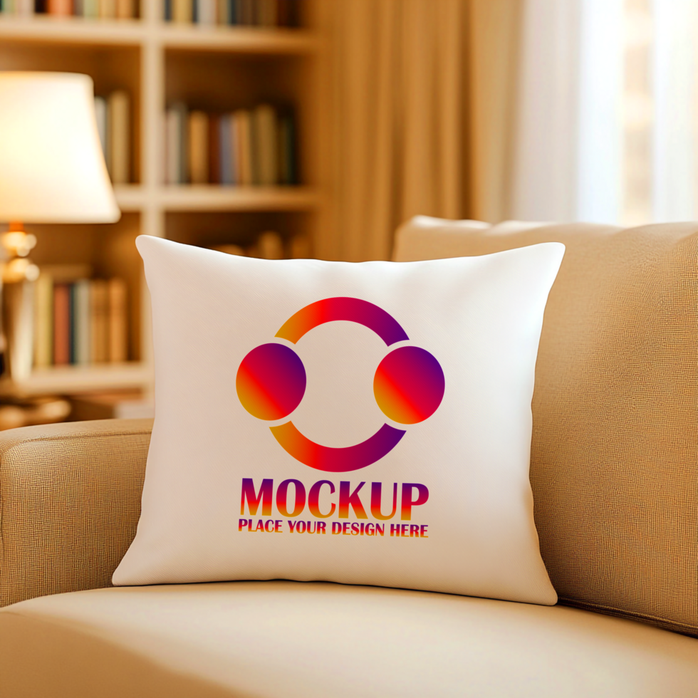 Brand Pillow Mockup Vibrant Logo Design on Comfortable Cushion psd