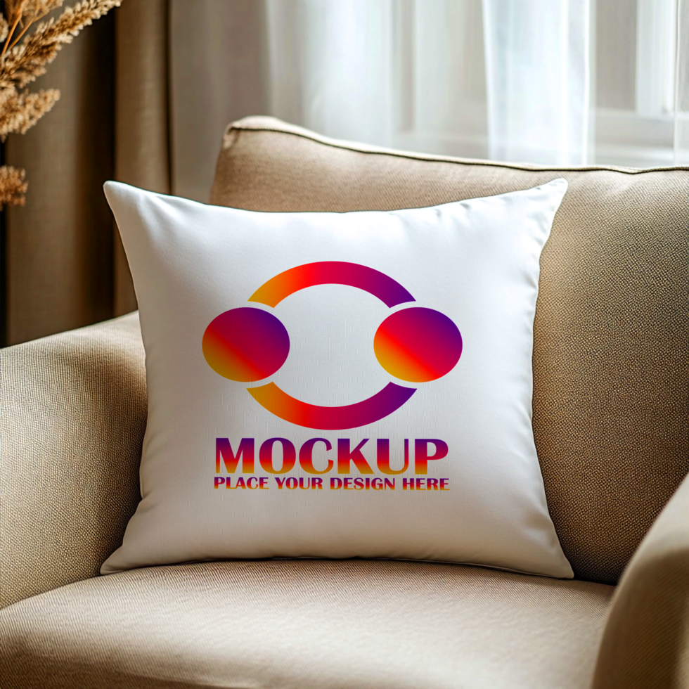 Vibrant Logo Mockup Pillow Design Presentation Design psd