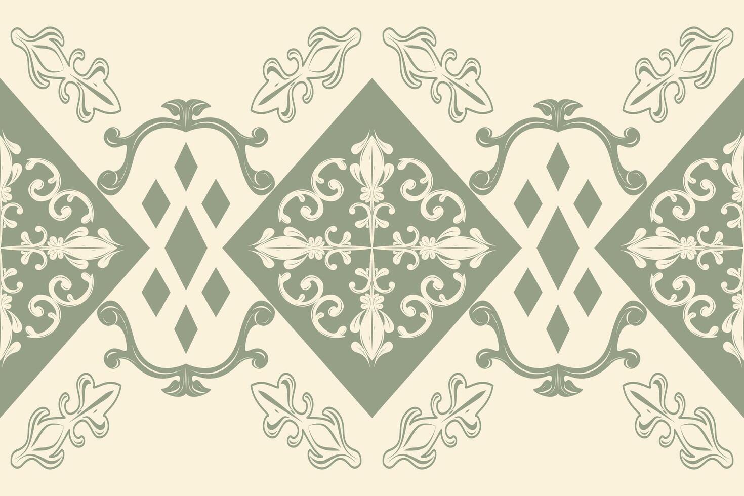 Elegance Antique Filigree Baroque Botany Artwork Scroll Ornament Geometric Design with Olive Element on Beige Background. Luxury Medieval Mythology Florals for Embroidery Curtain Mattress Apparel Lace vector