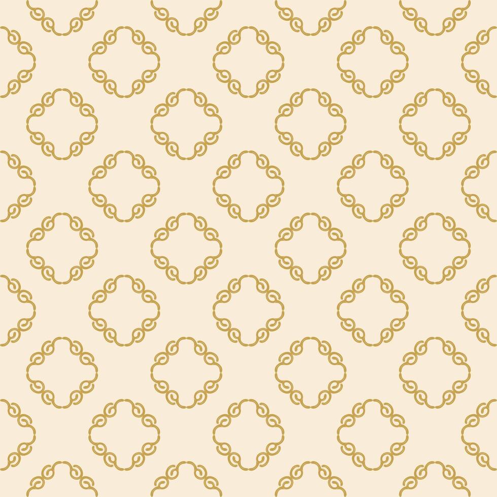 Minimal Classy Less is More Exquisite Monogram Seamless Repeat Pattern with Gold Scroll Ornament on Beige Baroque Medieval Victorian Style Textile Wallpaper Mattress Backdrop Embroidery Fabric Tiles vector