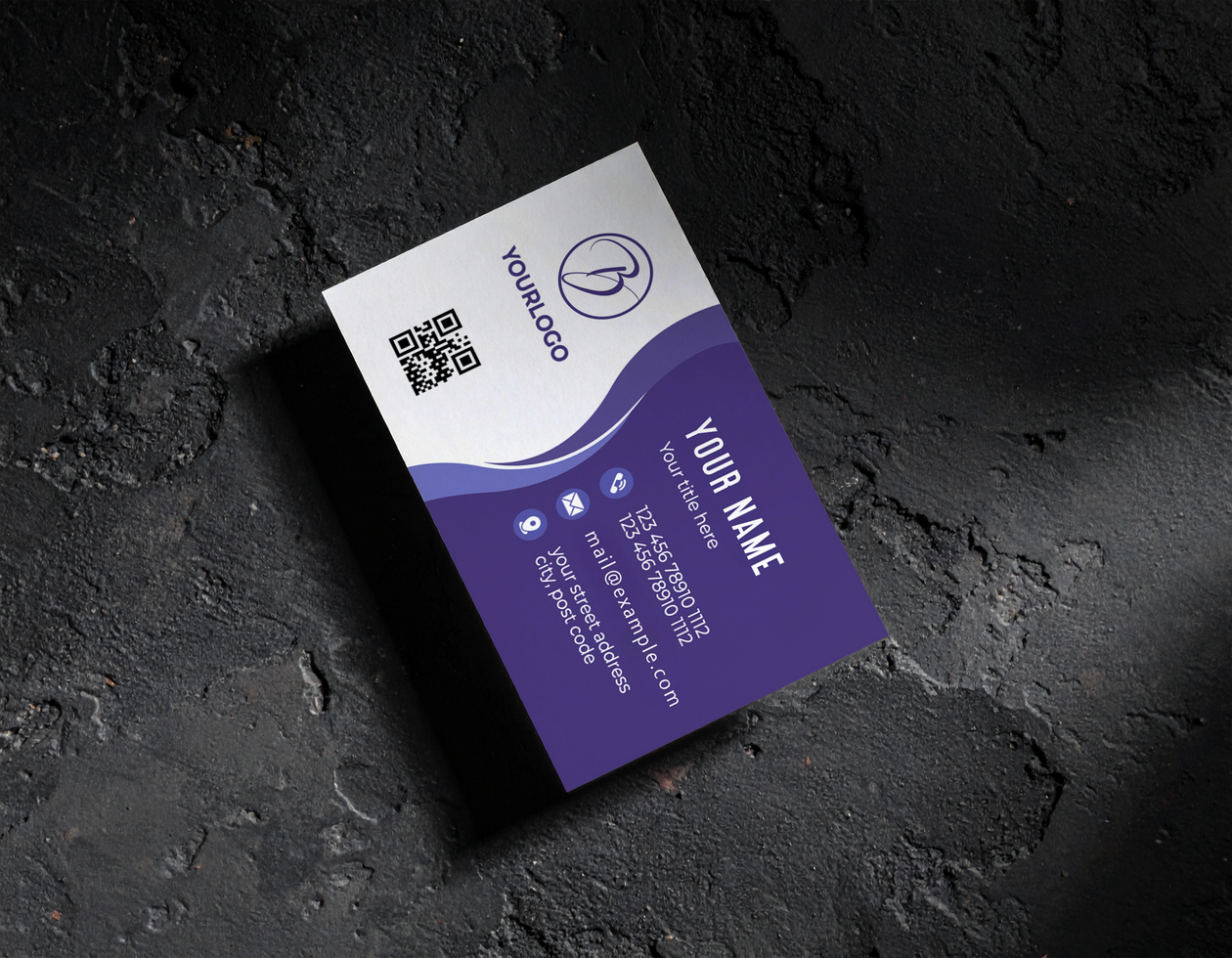 Card Mockup Dark Gray Background Minimalist High Contrast psd
