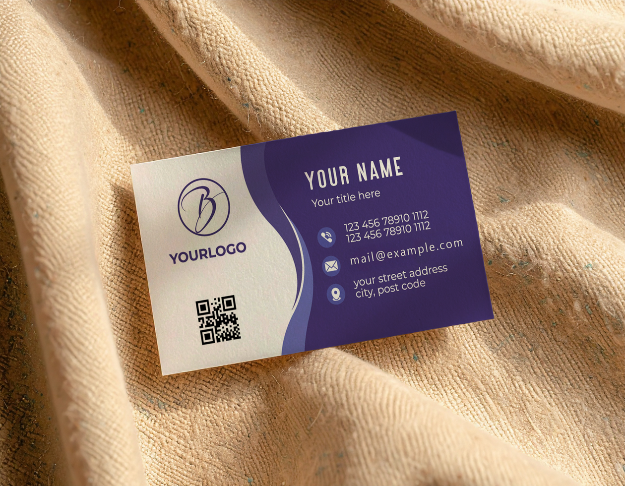 Business Card Mockup Beige Fabric Minimalist Elegant Neutral psd