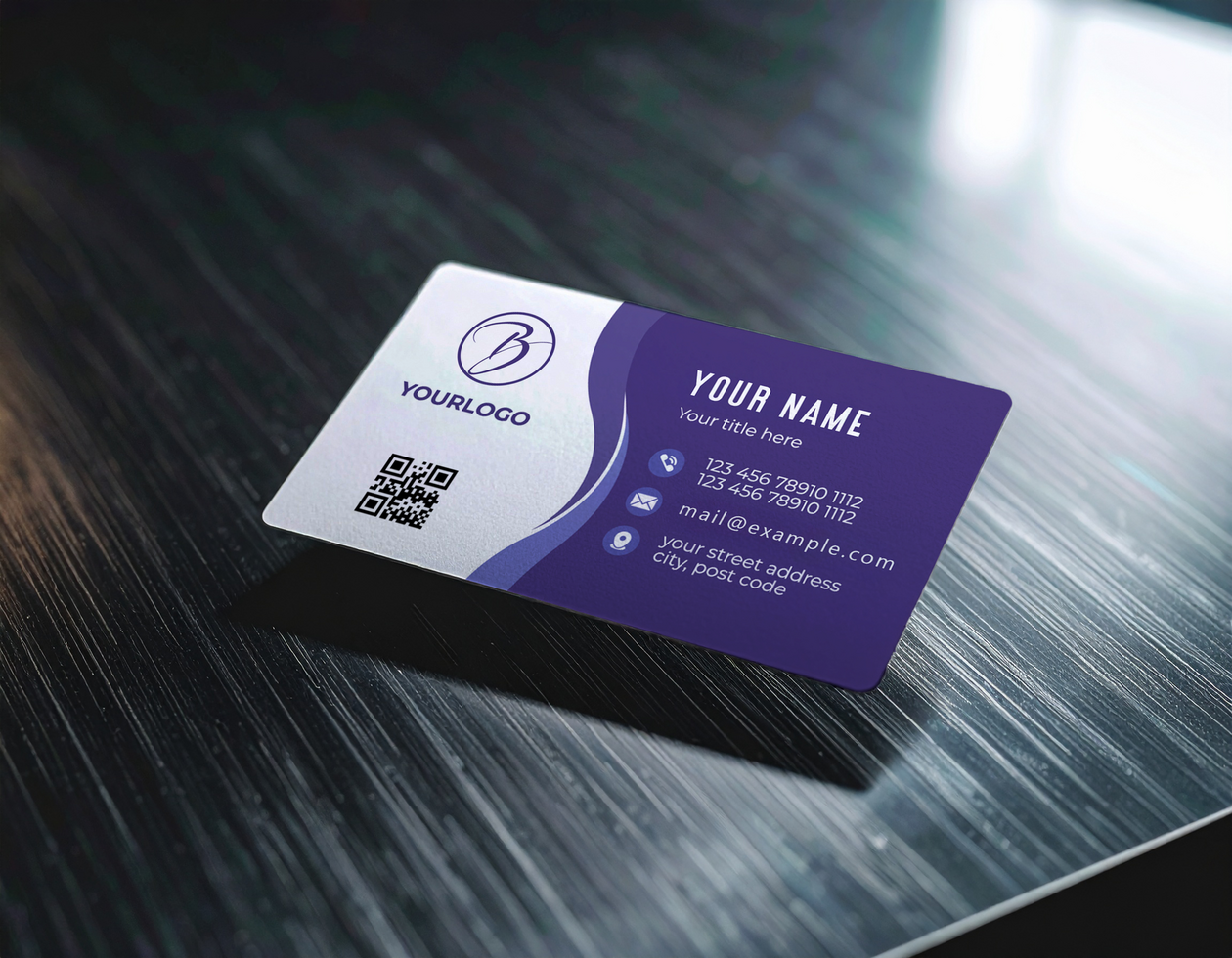 Business Card Mockup Dark Textured Surface Clean Minimalist psd