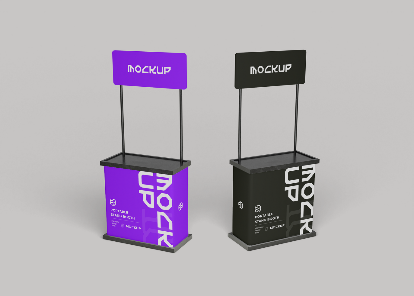 Portable Stand Booth Mockup for Event Branding psd