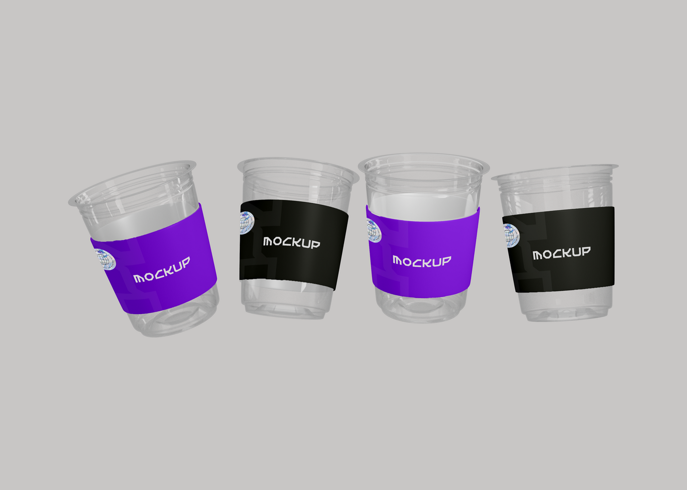Transparent Plastic Iced Coffee Cup Mockup psd