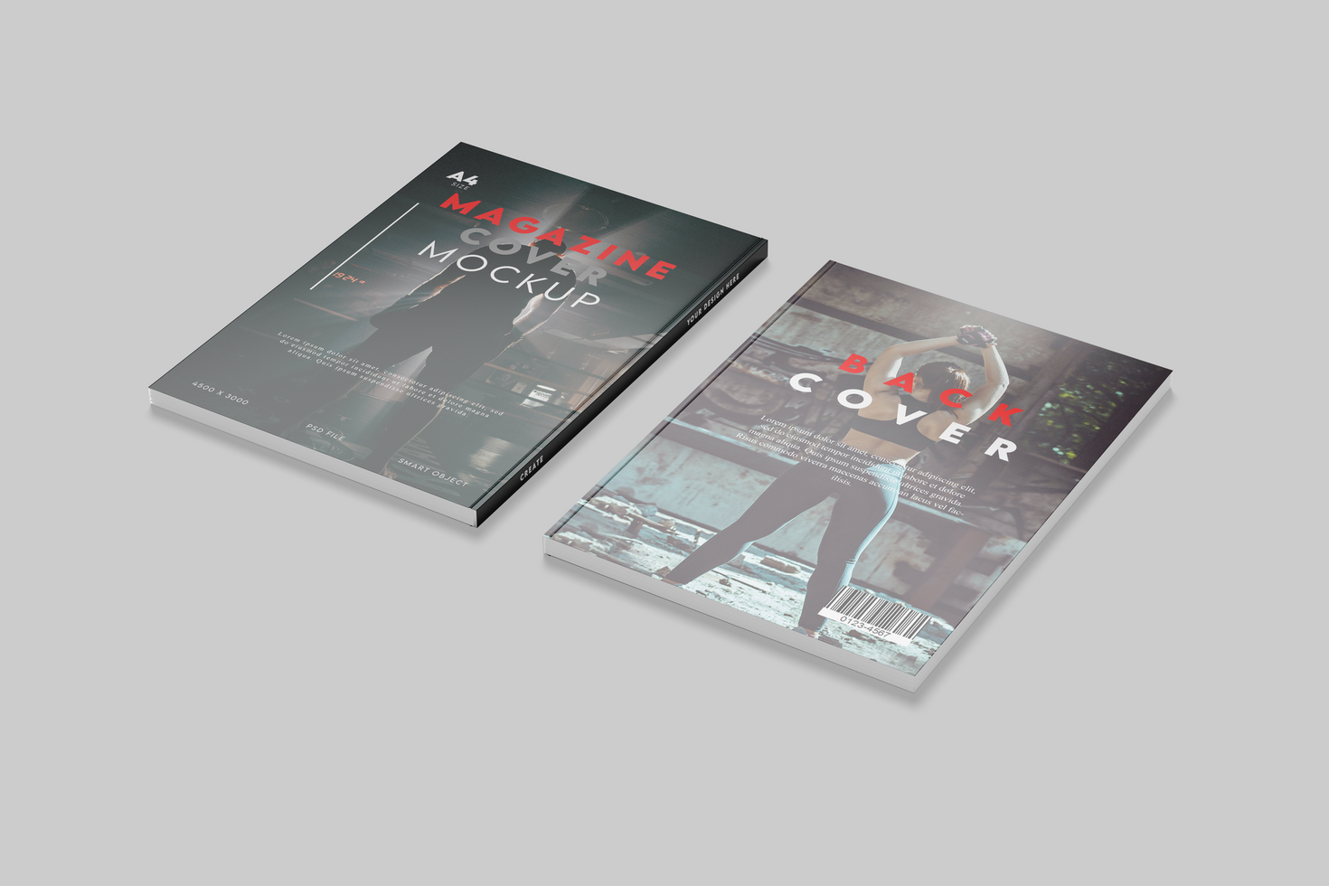book cover with front and back view psd