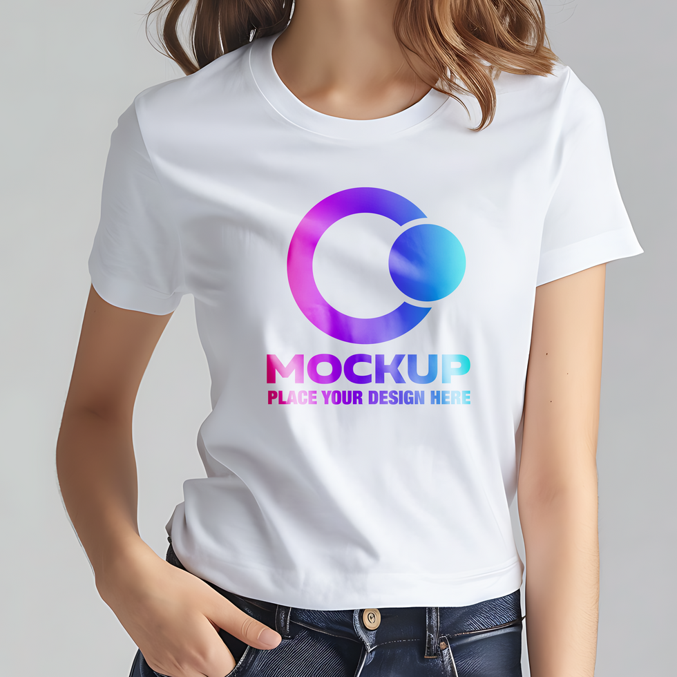 plain white t shirt mockup with realistic shadows on mannequin editable clothing display psd