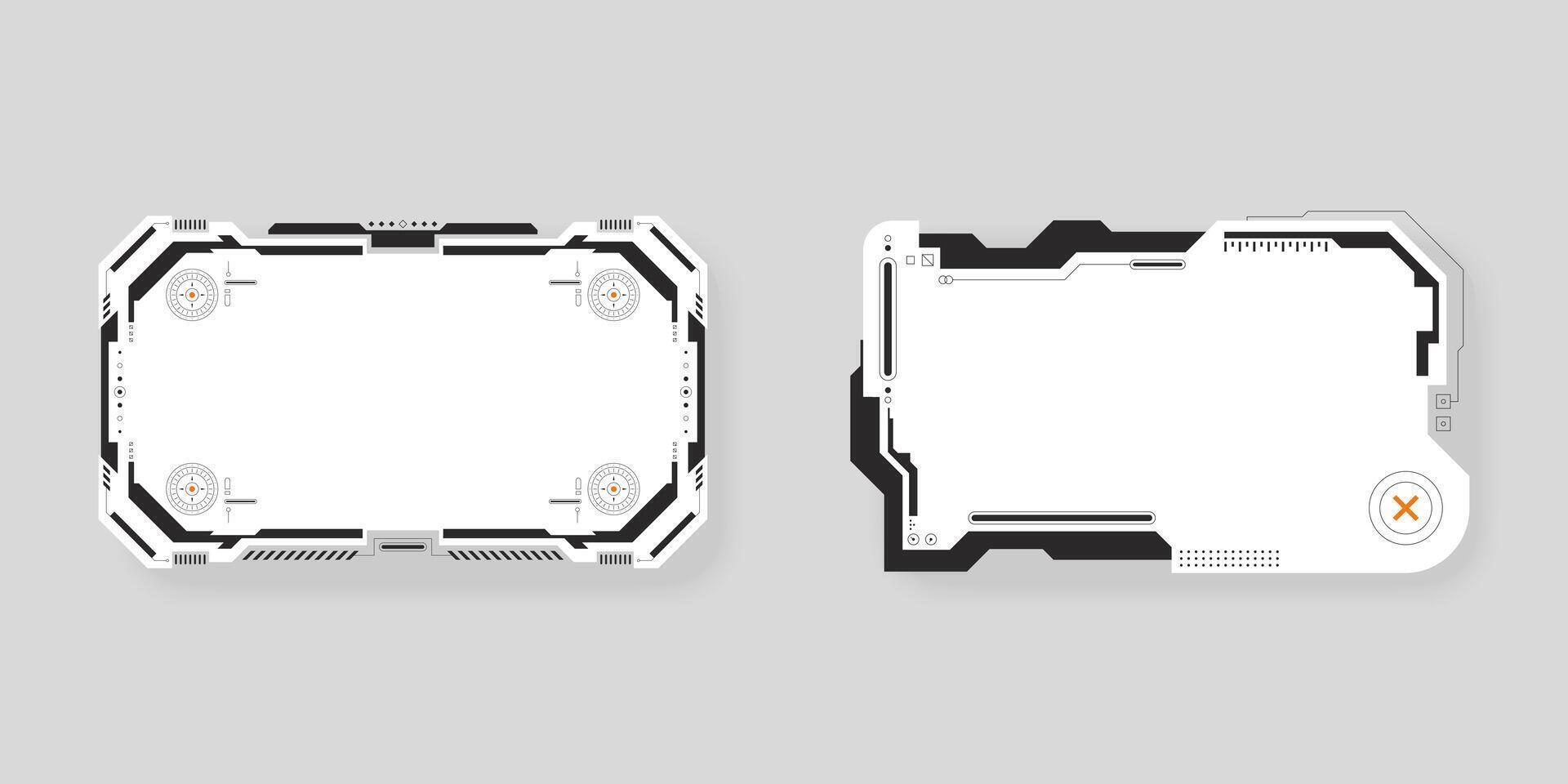 Futuristic interface ui elements vector