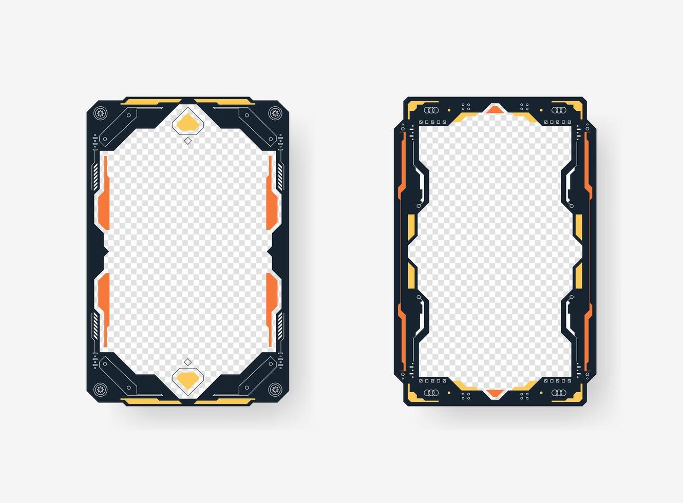 Digital futuristic frame element. Cyberpunk style. Design for banner, card, player card game, background. vector
