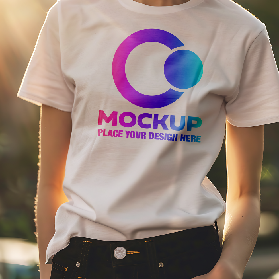 modern t shirt mockup with female model front view clean minimal style for branding preview psd