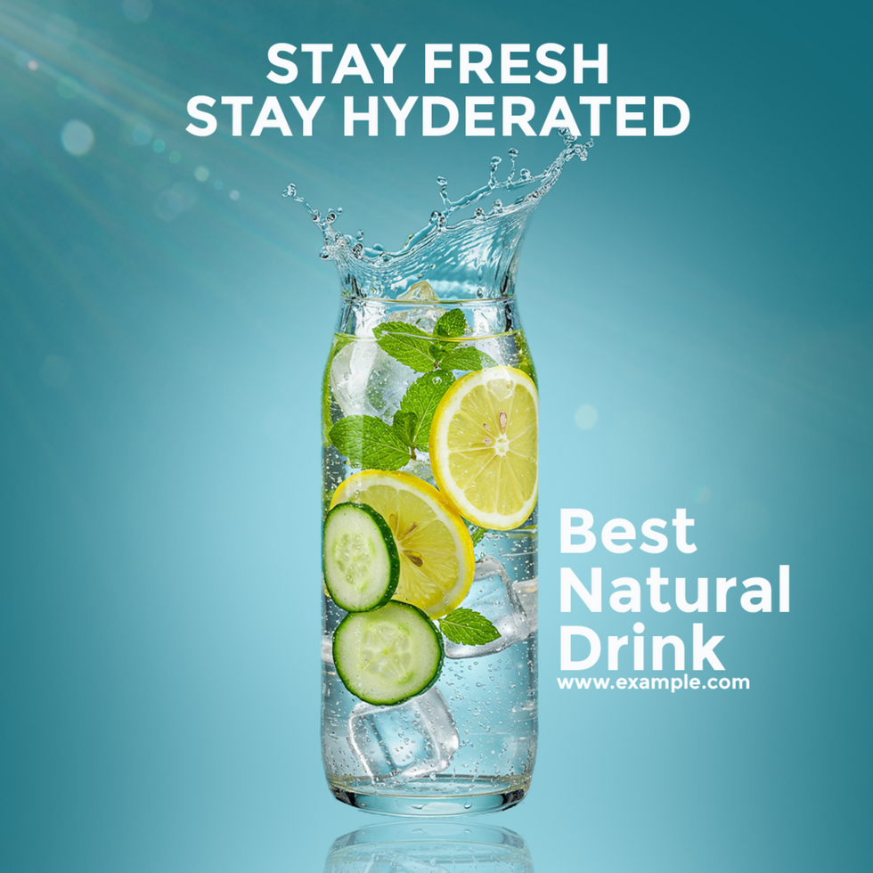 Best Natural Drink Refreshing Summer Hydration Social Media Template psd