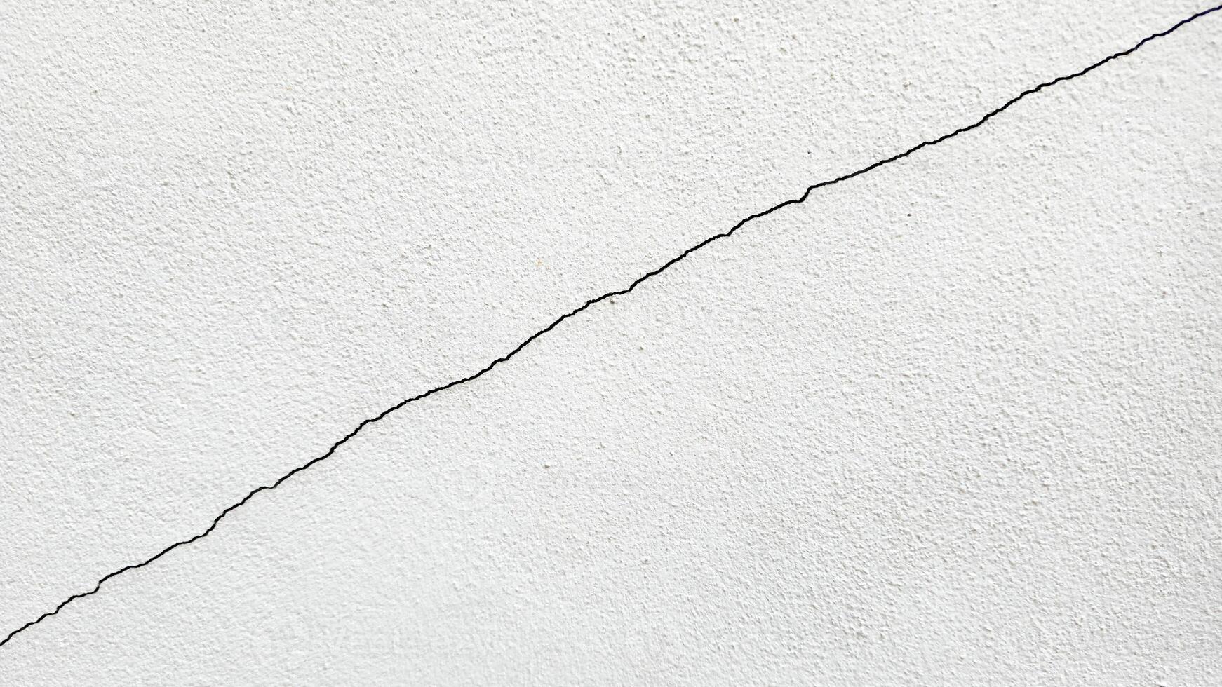 Picture of cracks in old cement wall, cracks in bricks for background. a crack in a wall with a black line photo