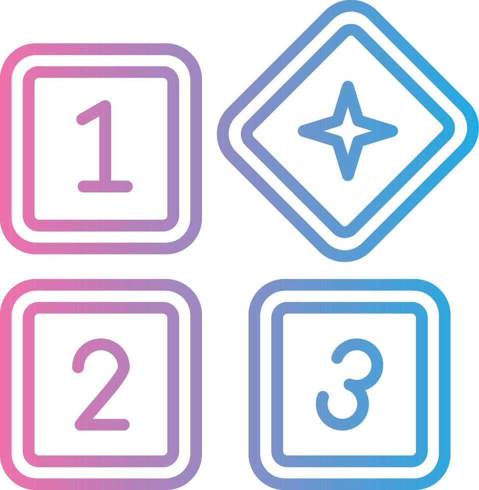 Four square icons with numbers and stars vector