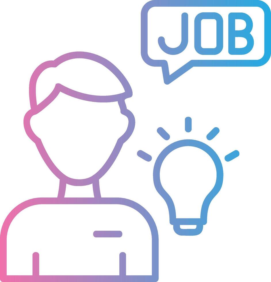 Job icon with light bulb vector