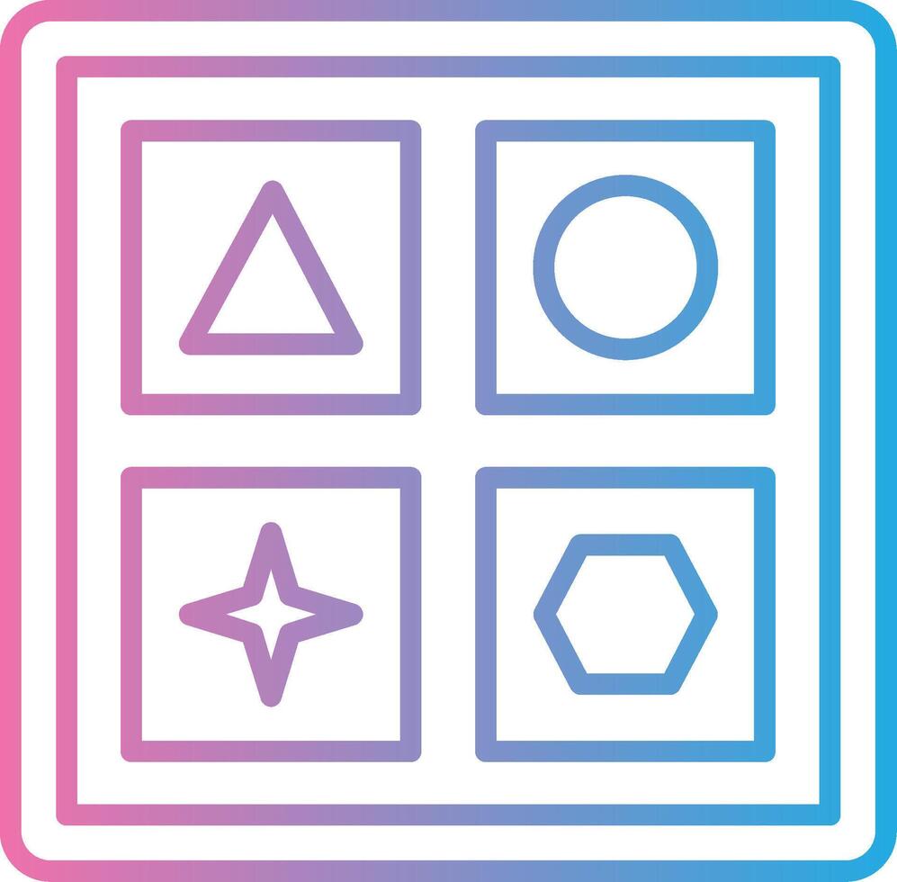 A square with four different shapes on it vector