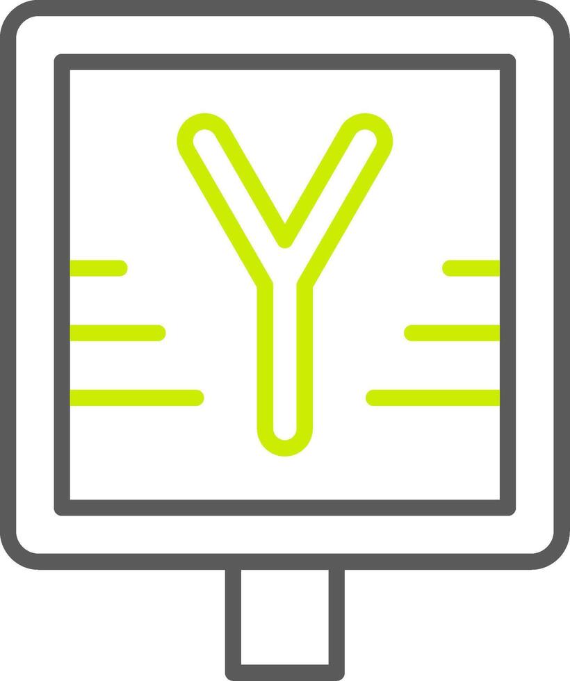 Y Intersection Simplified Tech Element vector