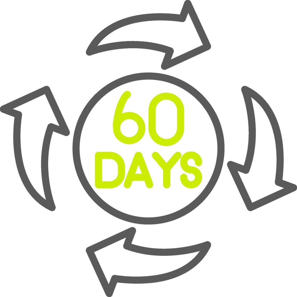 60 Days Interactive Line Art vector