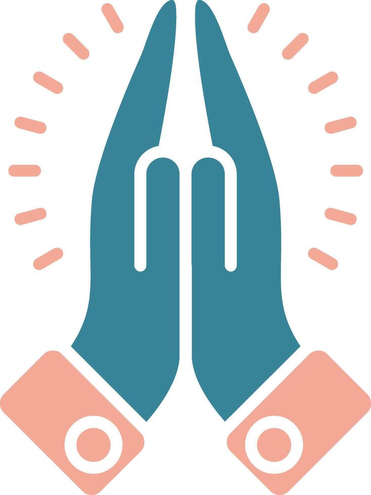 Praying Simplified Line Art vector