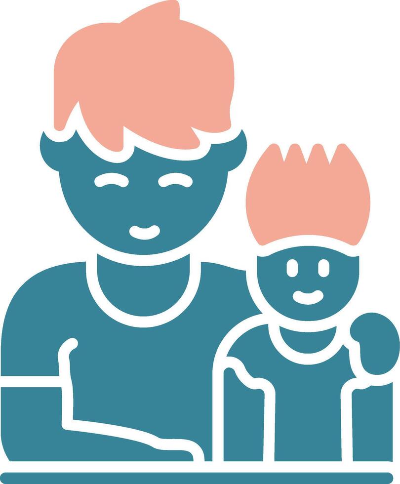 Father and Son Streamlined Web Symbol vector