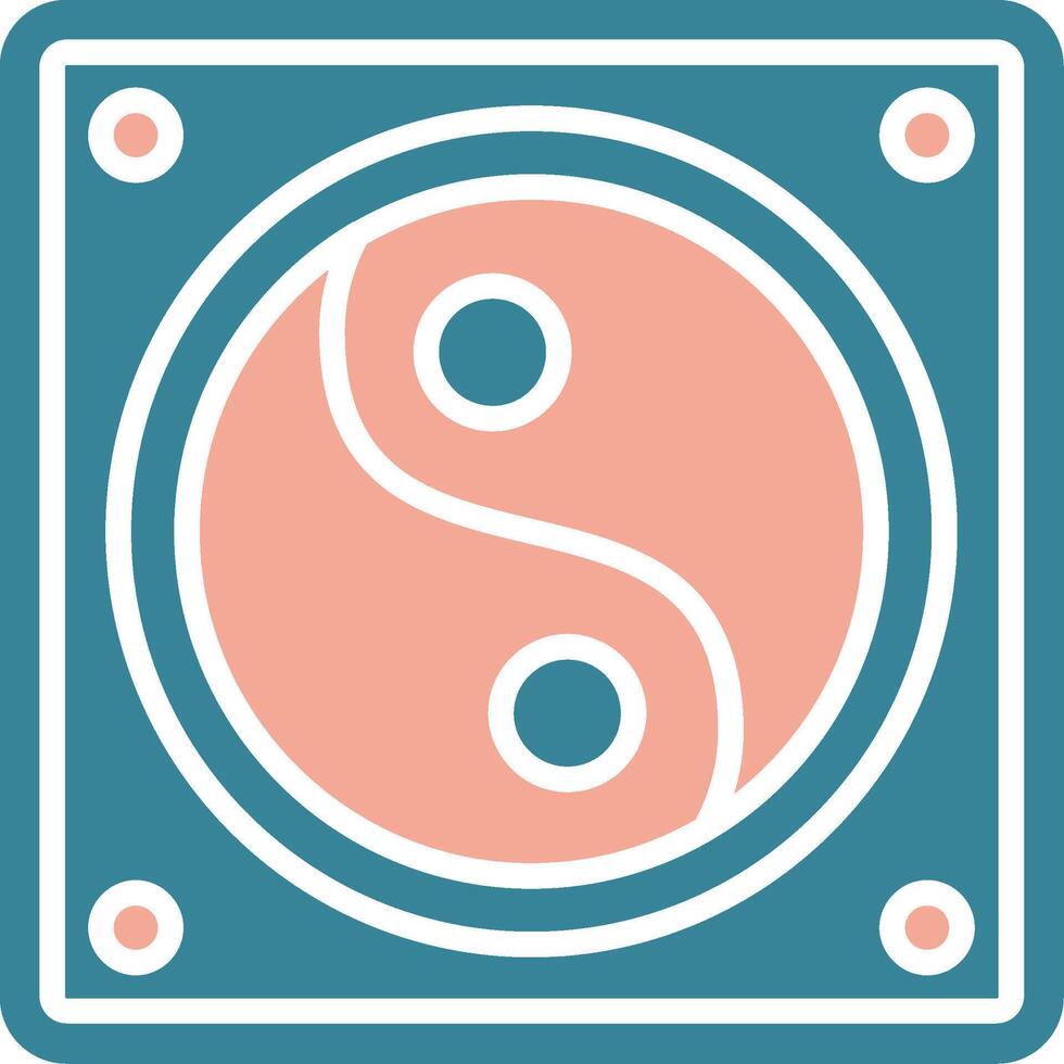 Yin Yang Neon App Emblem vector