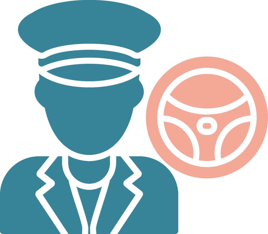 Taxi Driver Simplified Line Art vector