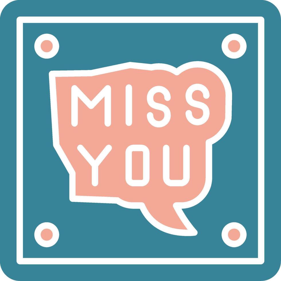 Miss You Crystal UI Stamp vector