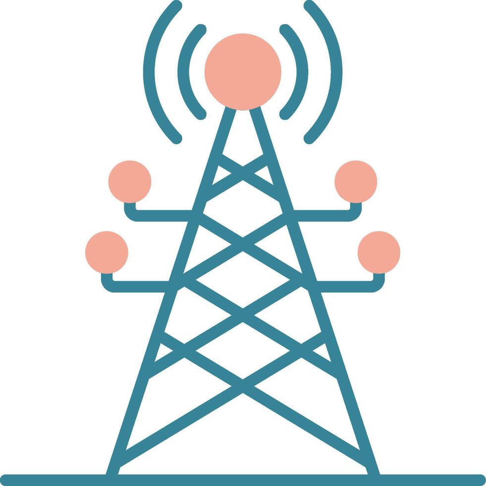 Radio Tower Colorful Core Icon vector