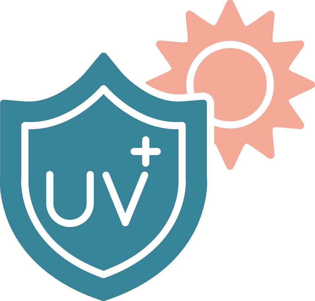 UV Protection Colorful Style Glyph vector