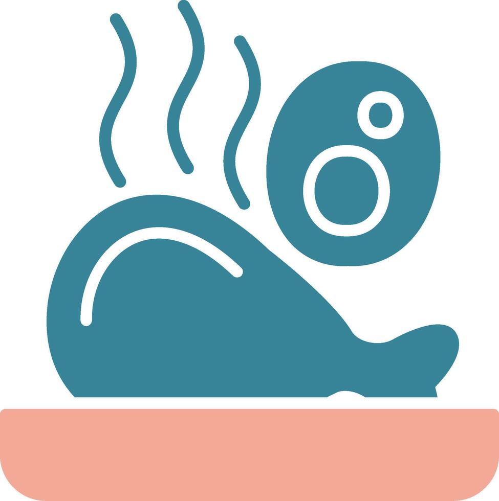 Ham Leg Premium Grid Token vector