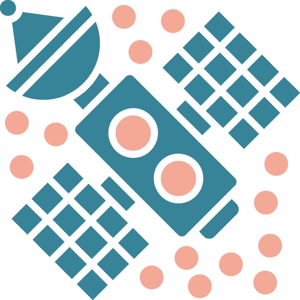 Satellite Dish Colorful Style Glyph vector