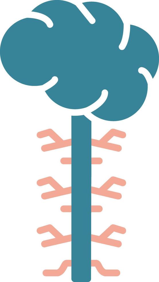 Nervous System Simplified Icon Fragment vector