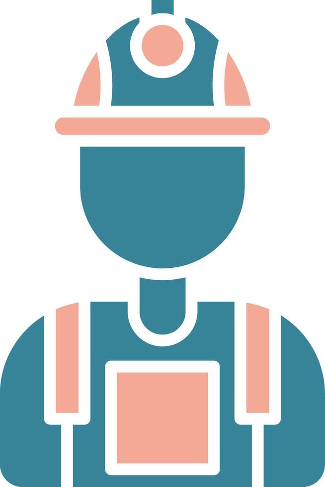 Worker Colorful Style Glyph vector