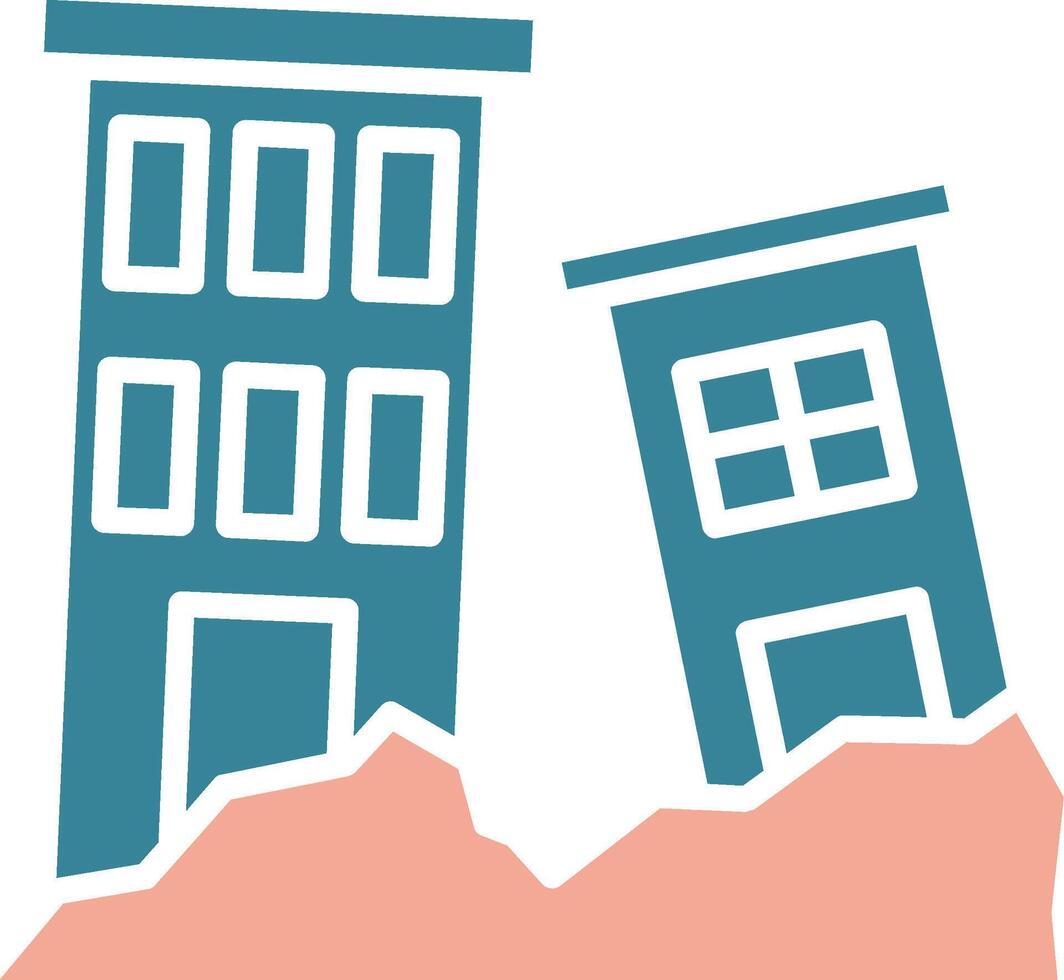 Earthquake Tactile Flat Badge vector