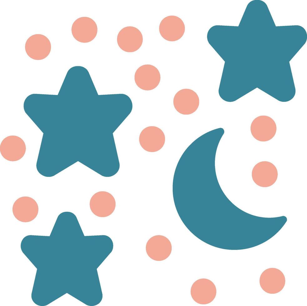 Moon And Stars Premium UI Stamp vector