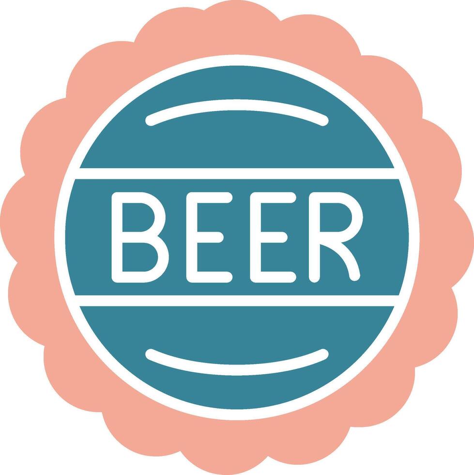 Beer Cap Crystal Style Glyph vector
