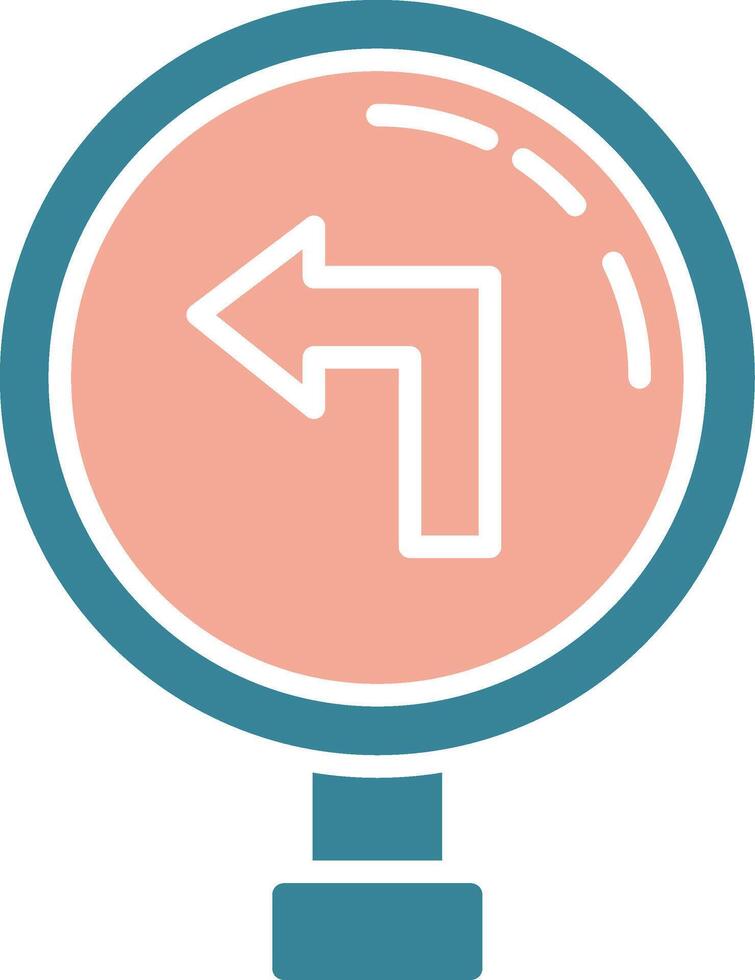 Left Turn Vibrant UI Token vector