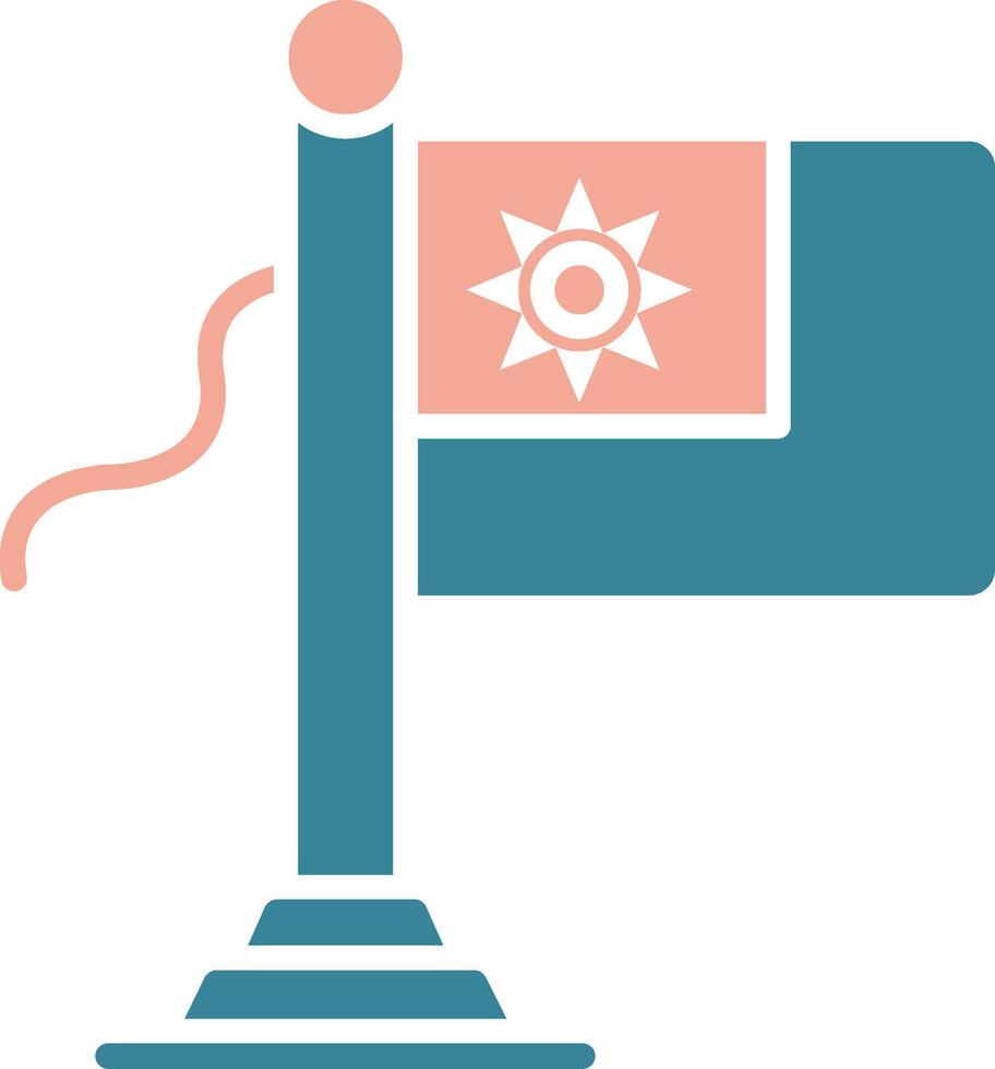 Taiwan Flag Simplified Tech Element vector