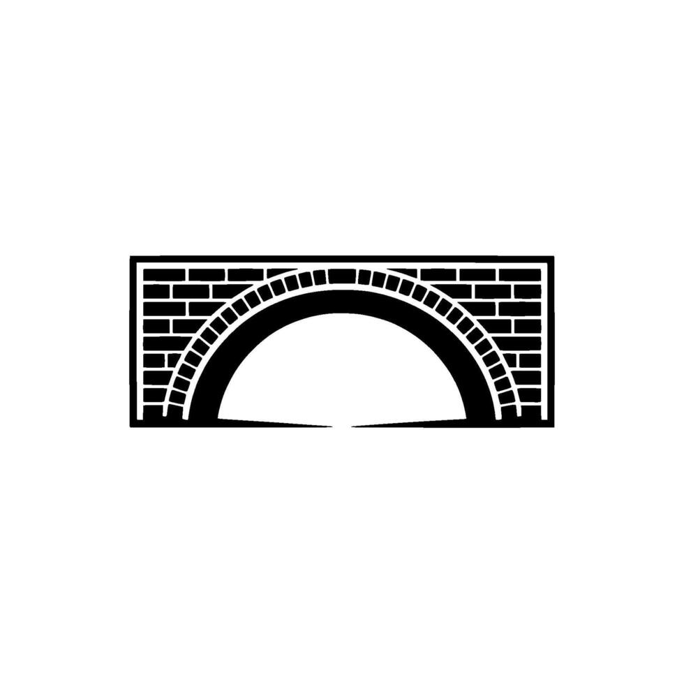 Modern Architectural Bridge - Geometric, Black and White vector