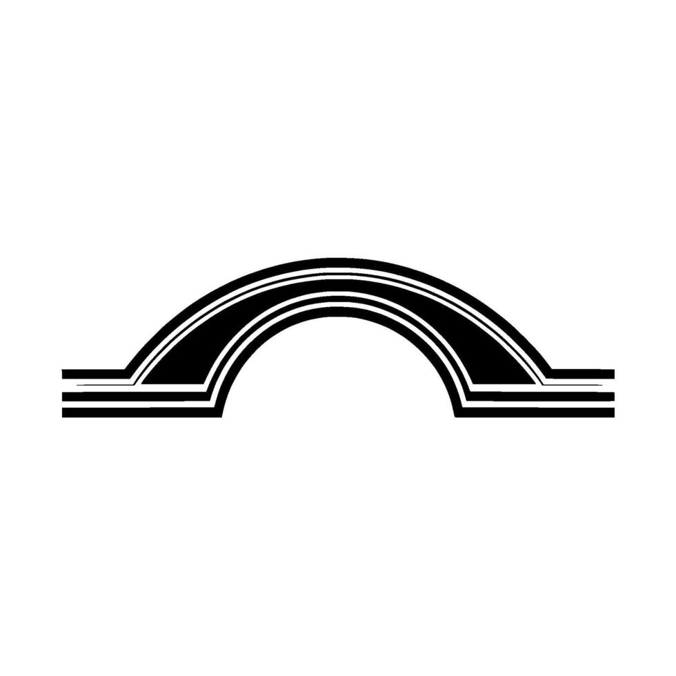 Minimalist Archway Geometric Black White Element vector