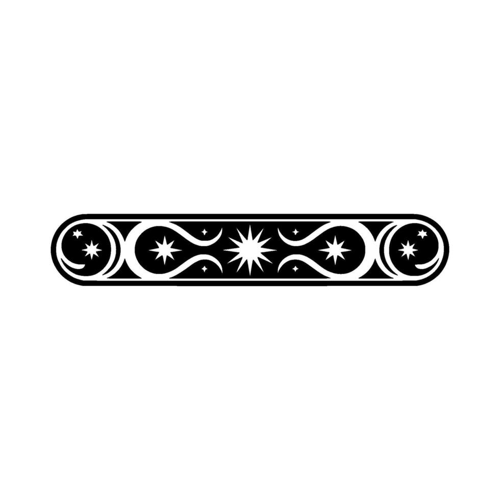 Celestial Border Stars and Moon Ornament on White vector