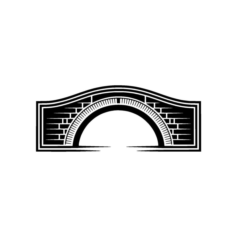 Minimalist Bridge in Black and White - Illustration vector