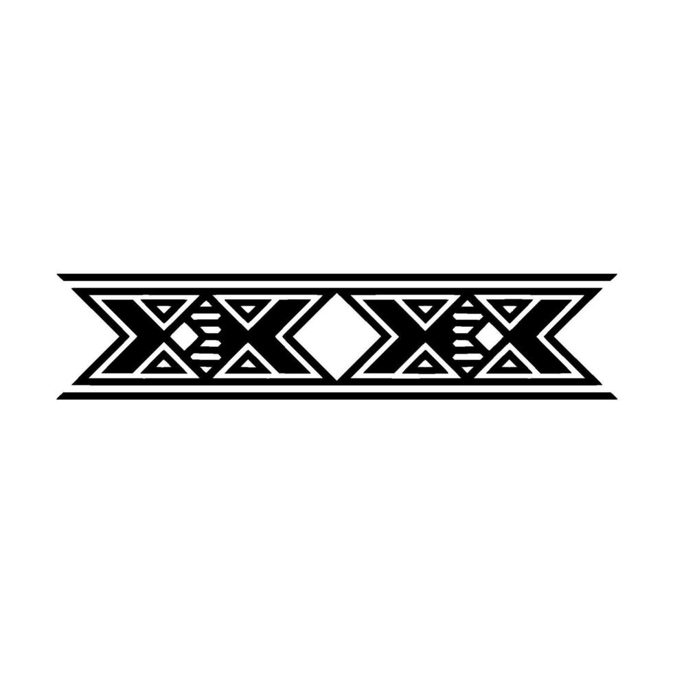 Geometric Aztec-Inspired Band Element, , Black Silver on White vector