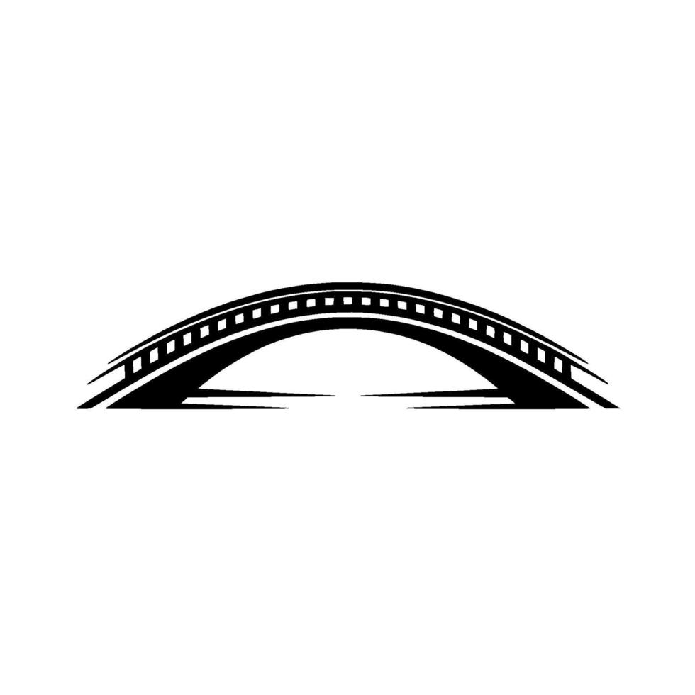 Minimalist Bridge in Black White, Architectural vector