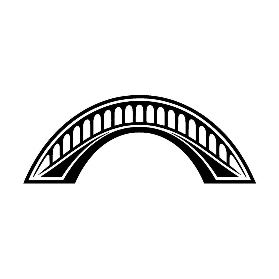 Minimalist Black Bridge on White, Modern Template vector